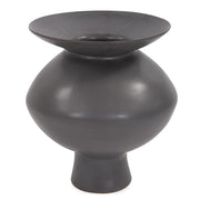 Howard Elliott Graphite Ceramic Flared Vase/Medium, Graphite - 88030