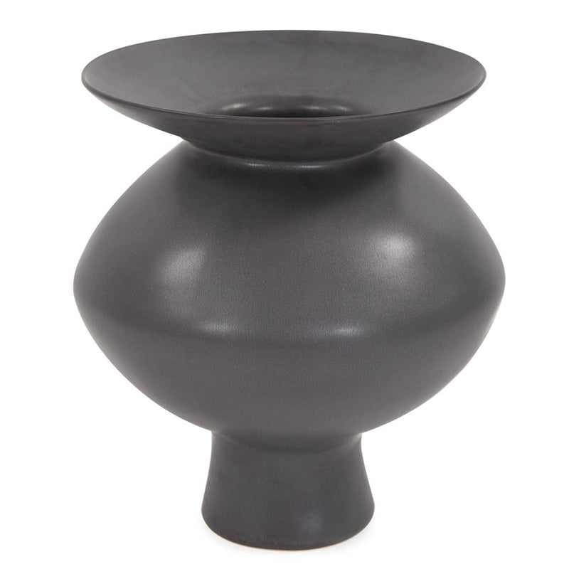 Howard Elliott Graphite Ceramic Flared Vase/Medium, Graphite - 88030