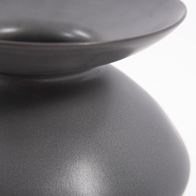 Howard Elliott Graphite Ceramic Flared Vase/Medium, Graphite