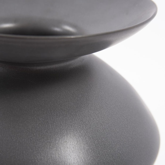 Howard Elliott Graphite Ceramic Flared Vase/Medium, Graphite