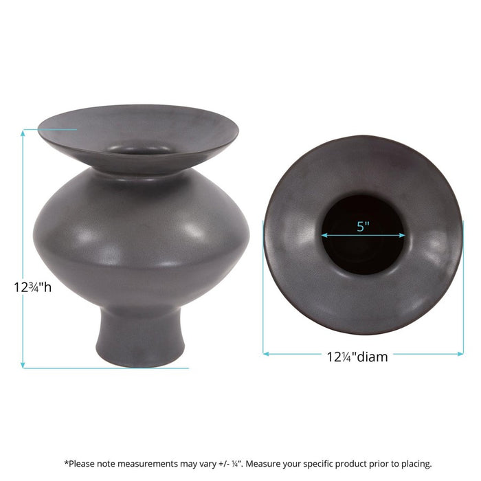 Howard Elliott Graphite Ceramic Flared Vase/Medium, Graphite