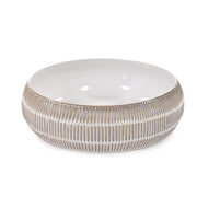 Howard Elliott Caramel Cream Ridged Ceramic Bowl, Natural - 88033