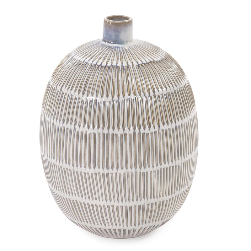 Howard Elliott Caramel Cream Ridge Ceramic Oval Dome Vase/Large, Natural - 88034