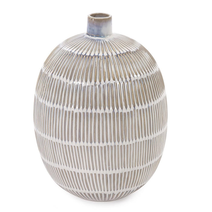 Howard Elliott Caramel Cream Ridge Ceramic Oval Dome Vase/Large, Natural - 88034