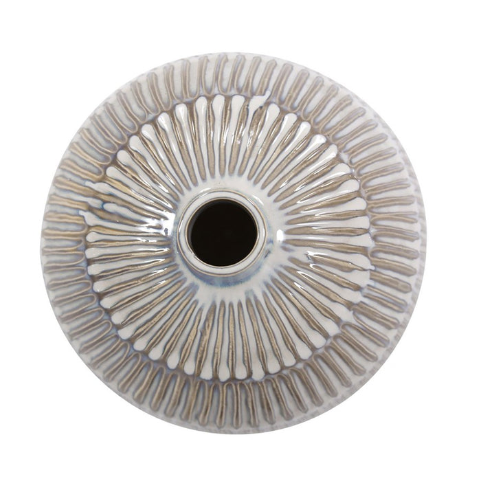 Howard Elliott Caramel Cream Ridge Ceramic Oval Dome Vase/Small, Natural