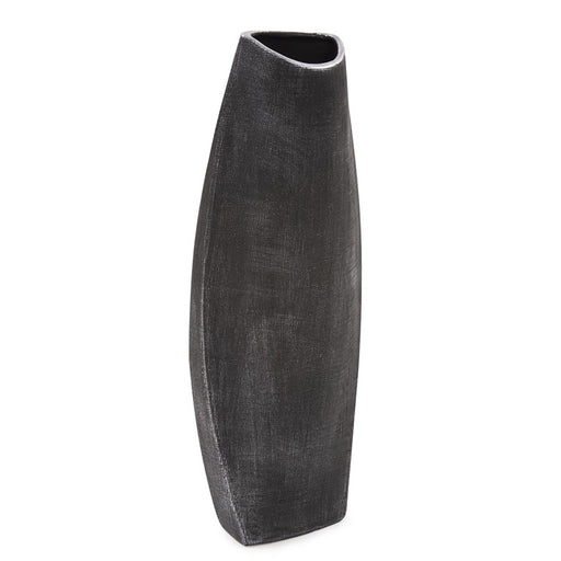 Howard Elliott Textured Black Free Formed Ceramic Vase/Tall, Graphite
