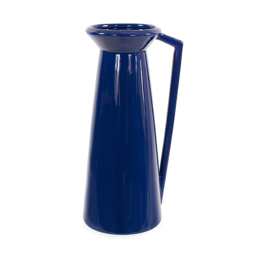 Howard Elliott Bella Sapphire Blue Short Ceramic Pitcher, Sapphire