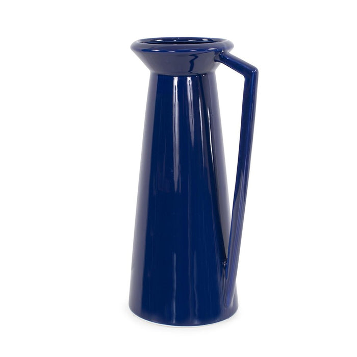 Howard Elliott Bella Sapphire Blue Short Ceramic Pitcher, Sapphire