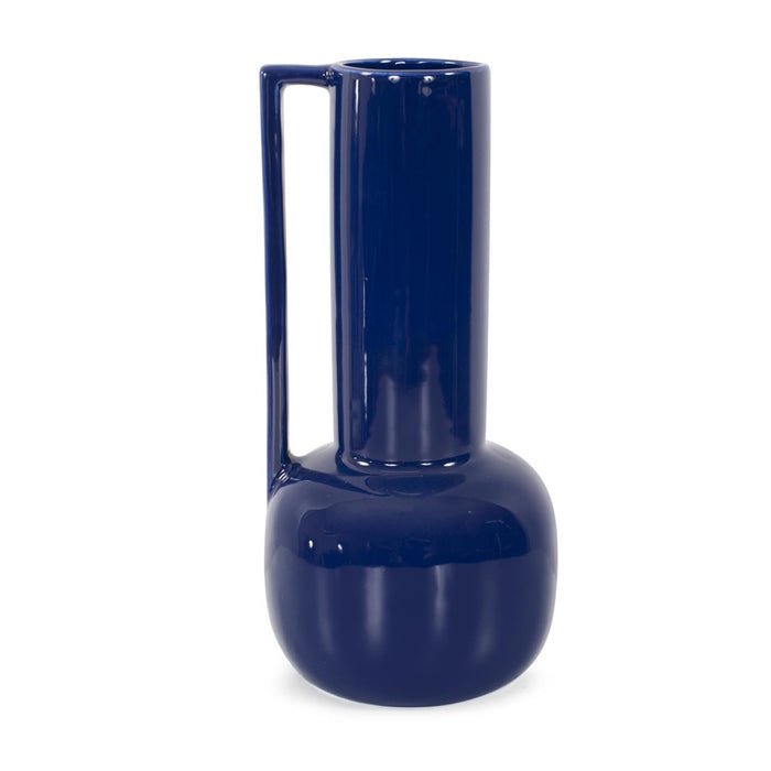 Howard Elliott Bella Sapphire Blue Tall Ceramic Pitcher, Sapphire