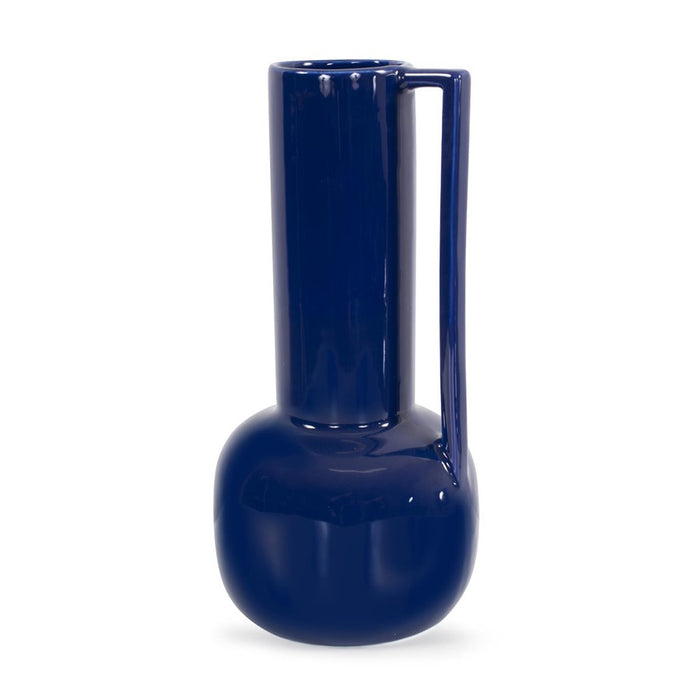 Howard Elliott Bella Sapphire Blue Tall Ceramic Pitcher, Sapphire