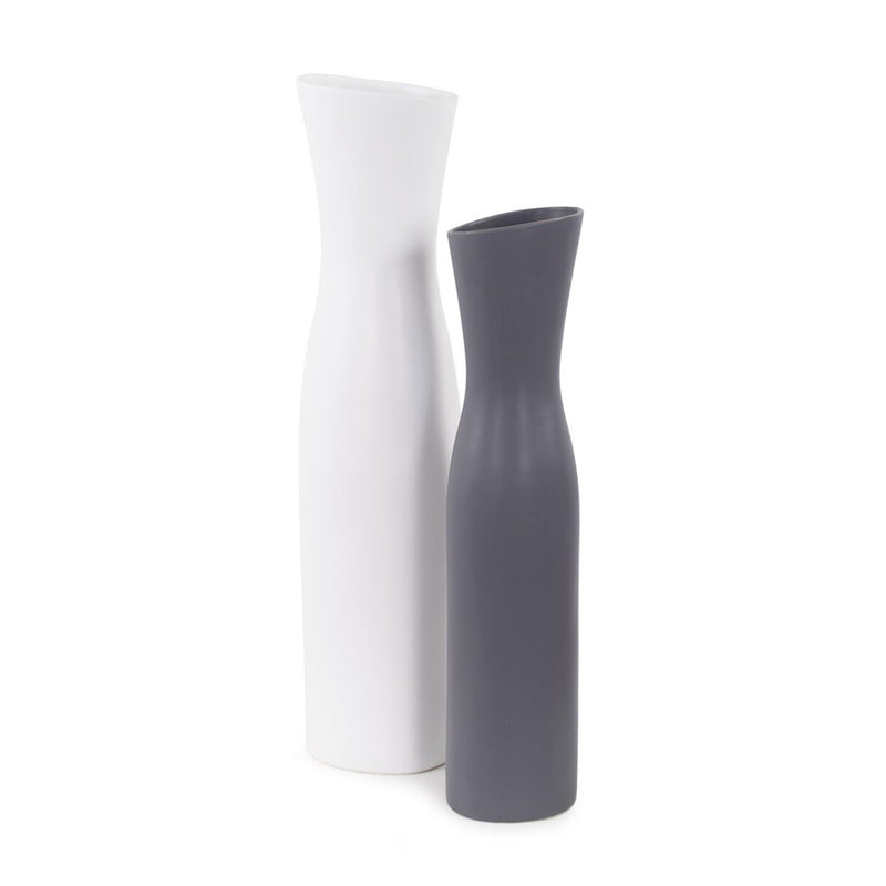 Howard Elliott Larek Asymmetrical White Ceramic Tall Vase
