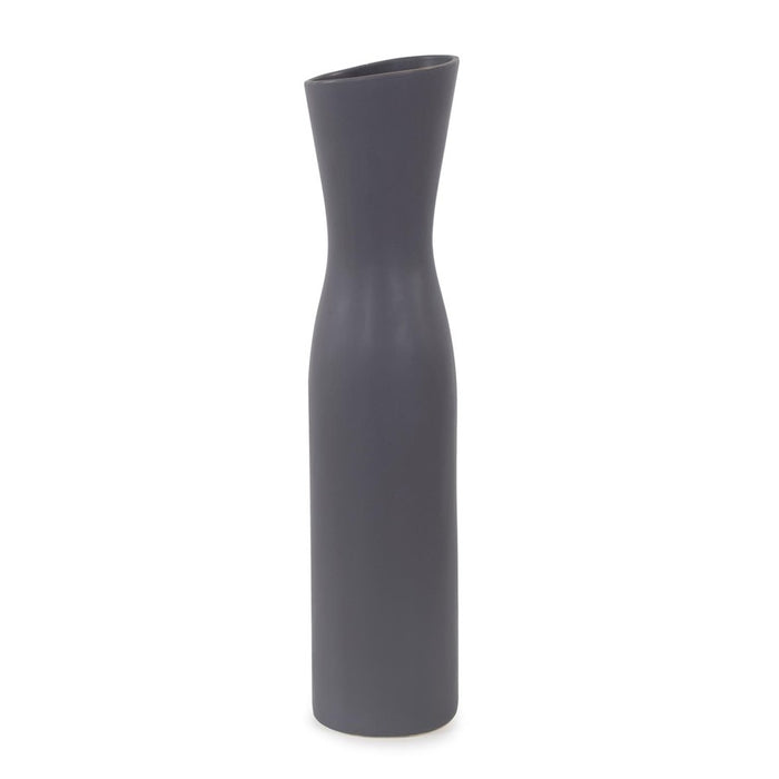 Howard Elliott Larek Asymmetrical Charcoal Gray Ceramic Short Vase - 89156