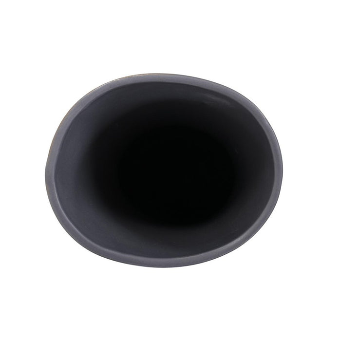 Howard Elliott Larek Asymmetrical Charcoal Gray Ceramic Short Vase