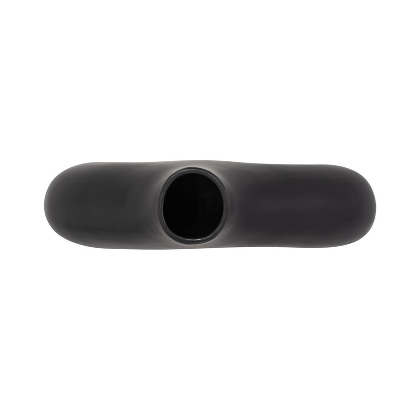 Howard Elliott Beltram Black Modern Styled Ceramic Footed Vase
