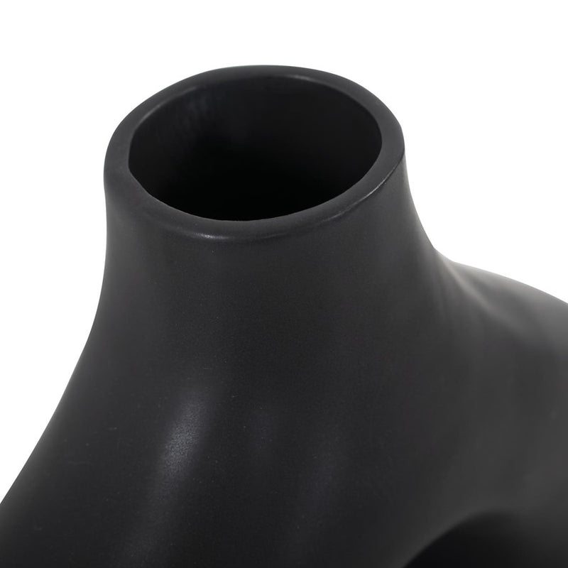 Howard Elliott Beltram Black Modern Styled Ceramic Footed Vase