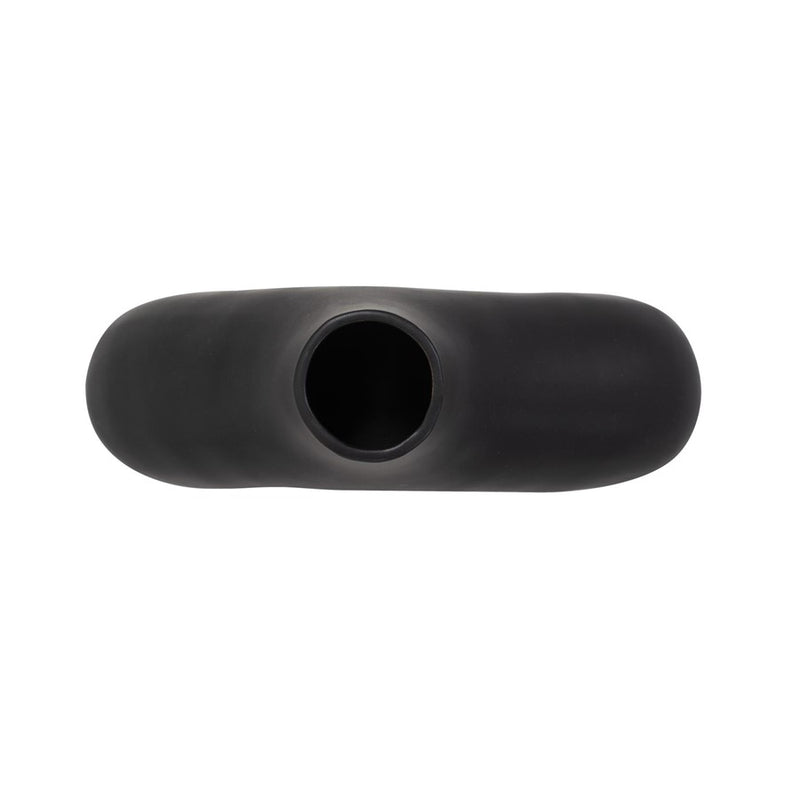 Howard Elliott Beltram Black Modern Styled Ceramic Open Vase