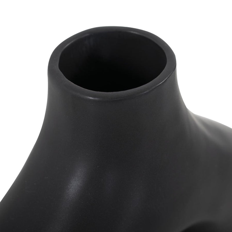 Howard Elliott Beltram Black Modern Styled Ceramic Open Vase