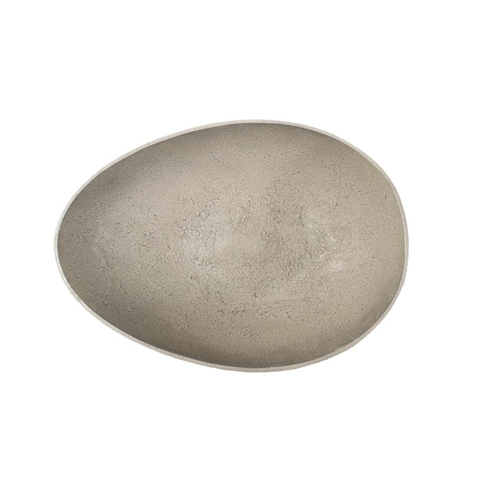 Howard Elliott Textured Blanton Taupe Oval Bowl, Taupe