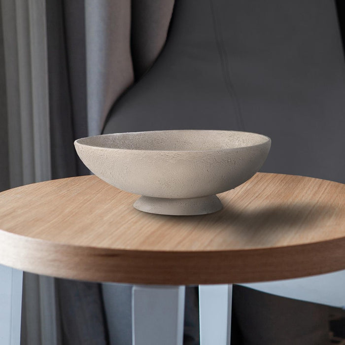 Howard Elliott Textured Blanton Taupe Oval Bowl, Taupe