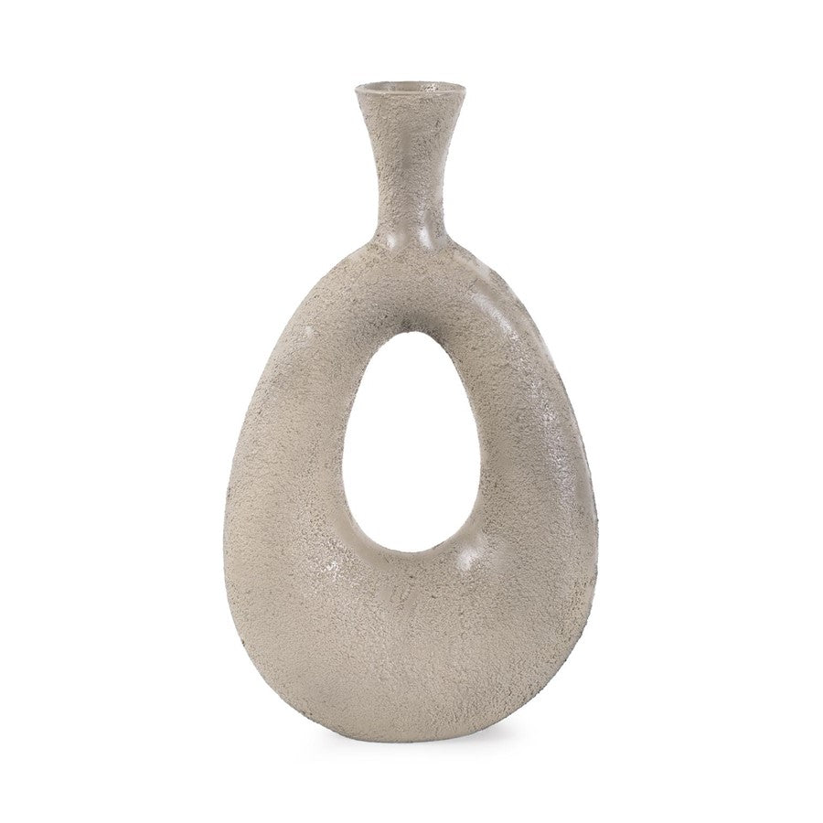Howard Elliott Textured Blanton Taupe Flared Vase, Taupe - 91167
