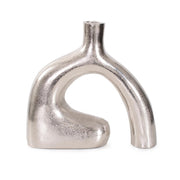 Howard Elliott Shirin Polished Silver Reverse Vase, Cast Aluminum/Short - 91172