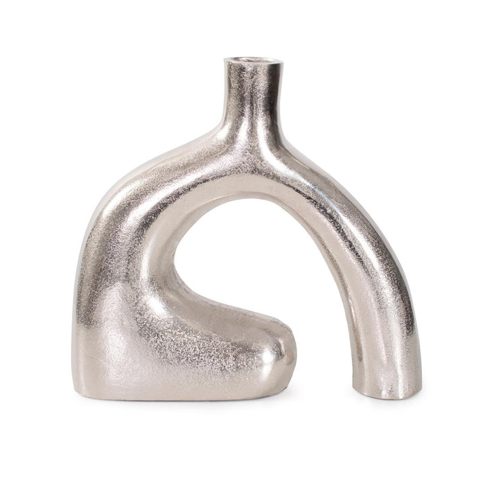 Howard Elliott Shirin Polished Silver Reverse Vase, Cast Aluminum/Short - 91172