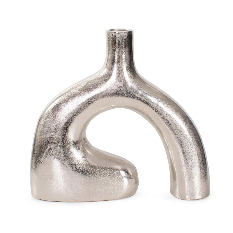 Howard Elliott Shirin Polished Silver Reverse Vase, Cast Aluminum/Tall - 91173