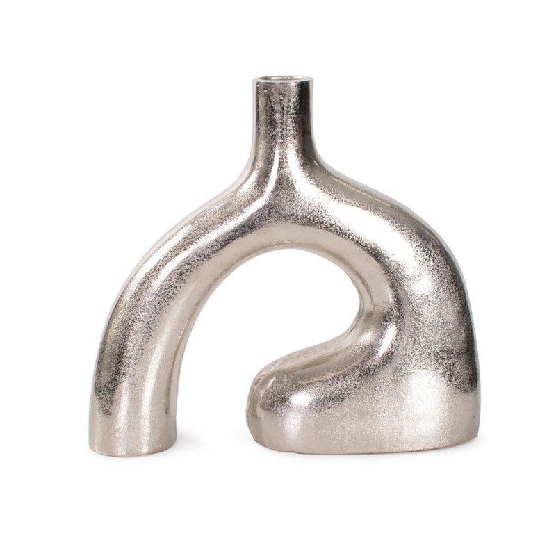 Howard Elliott Shirin Polished Silver Reverse Vase, Cast Aluminum/Tall