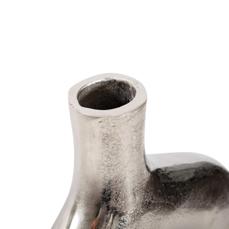 Howard Elliott Shirin Polished Silver Reverse Vase, Cast Aluminum/Tall