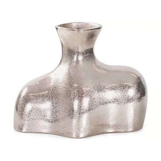 Howard Elliott Eisen Silver Asymmetrical Vase, Cast Aluminum/Short - 91174