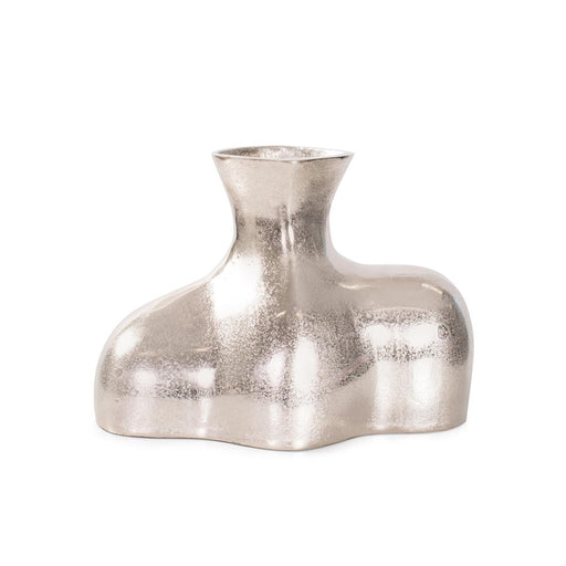 Howard Elliott Eisen Silver Asymmetrical Vase, Cast Aluminum/Tall - 91175