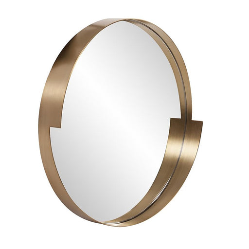 Howard Elliott Intrepid Round Mirror, Brass - 92201