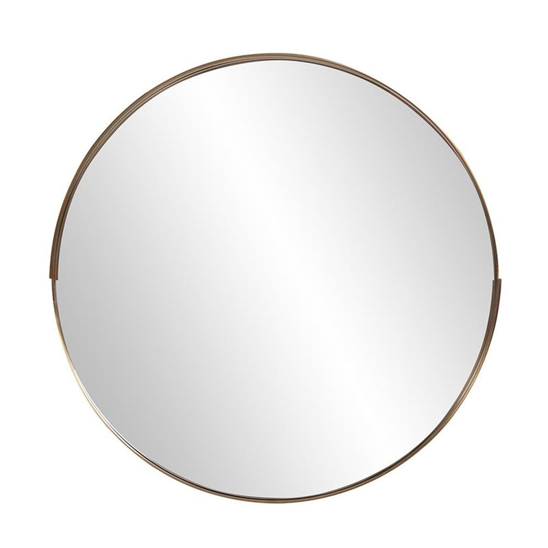 Howard Elliott Intrepid Round Mirror, Brass