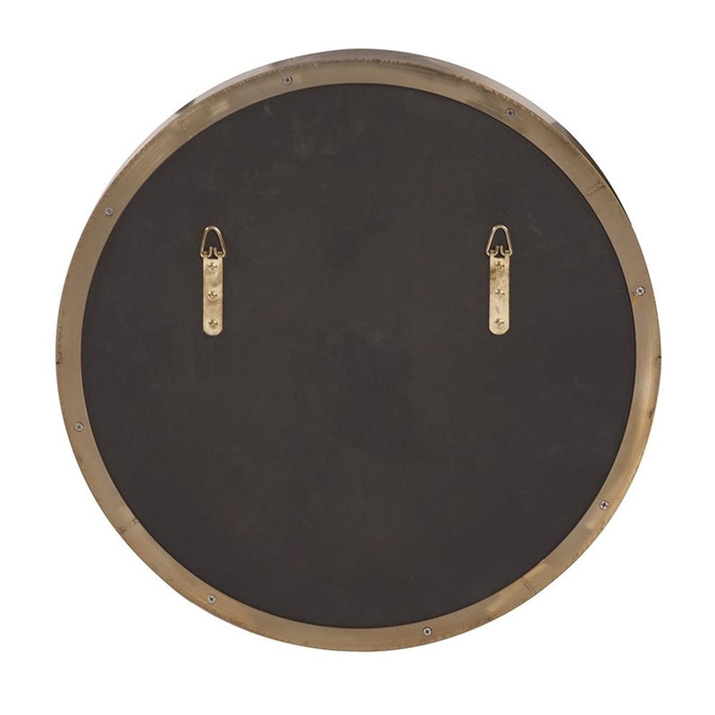 Howard Elliott Intrepid Round Mirror, Brass