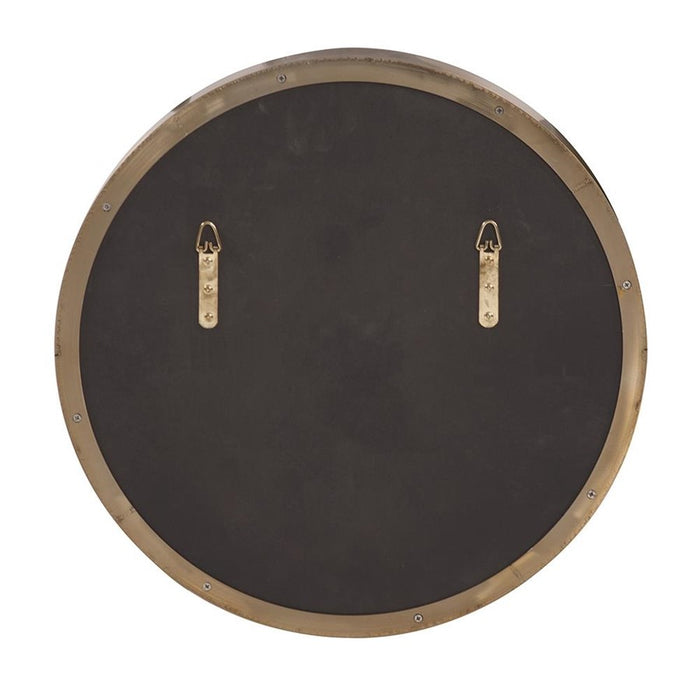 Howard Elliott Intrepid Round Mirror, Brass