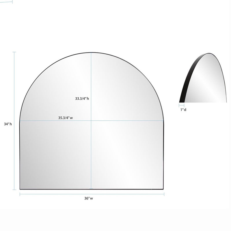 Howard Elliott Van Buren Brushed Black Arched Mirror