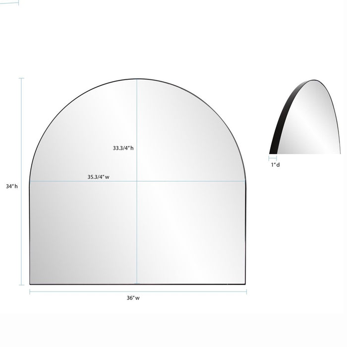 Howard Elliott Van Buren Brushed Black Arched Mirror