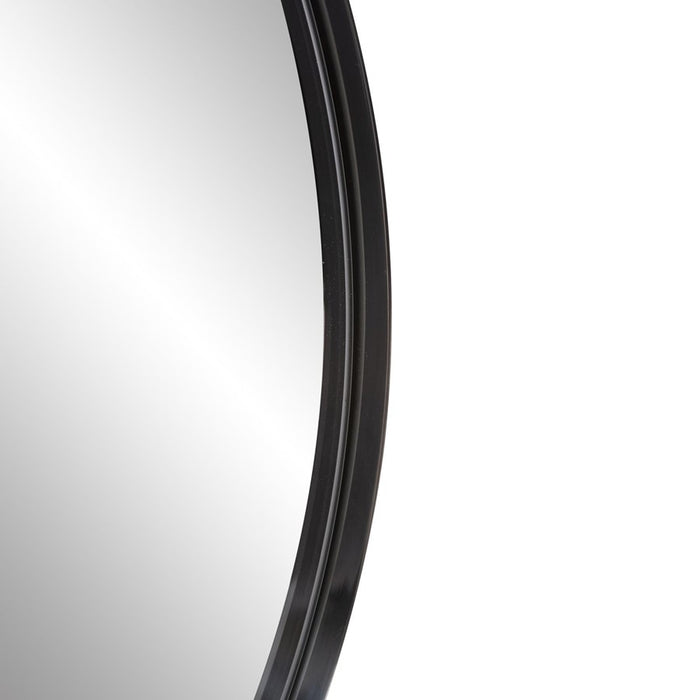 Howard Elliott Stainless Steel Round Mirror, Black