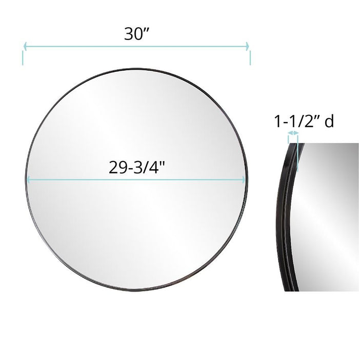 Howard Elliott Stainless Steel Round Mirror, Black