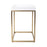 Howard Elliott Lyndhurst Lacquer Side Table, White/Brass - 94149