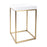Howard Elliott Lyndhurst Lacquer Side Table, White/Brass