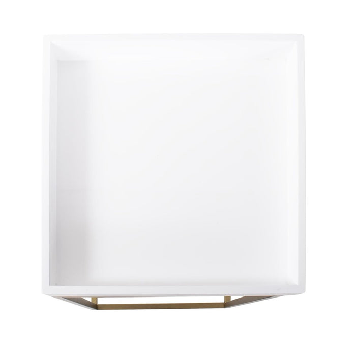 Howard Elliott Lyndhurst Lacquer Side Table, White/Brass