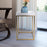 Howard Elliott Lyndhurst Lacquer Side Table, White/Brass