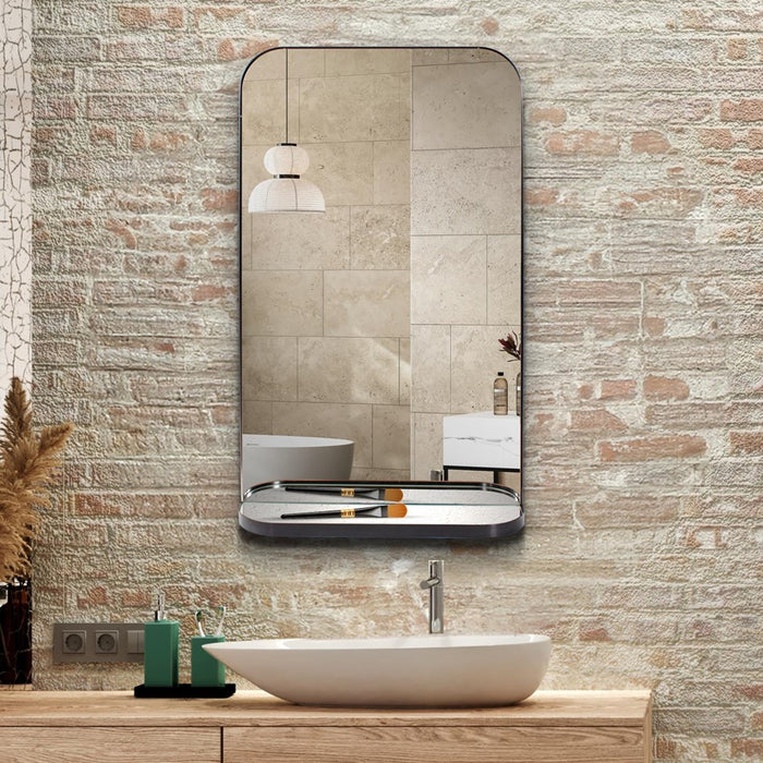 Howard Elliott Pulaski Barber Mirror, Black