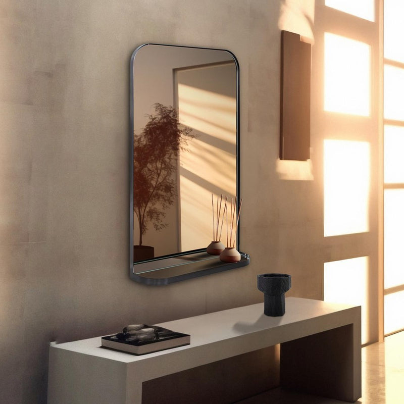 Howard Elliott Pulaski Barber Mirror, Black
