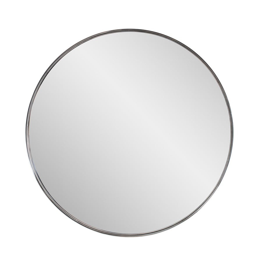 Howard Elliott Steele Polished Silver Round Mirror - 94171
