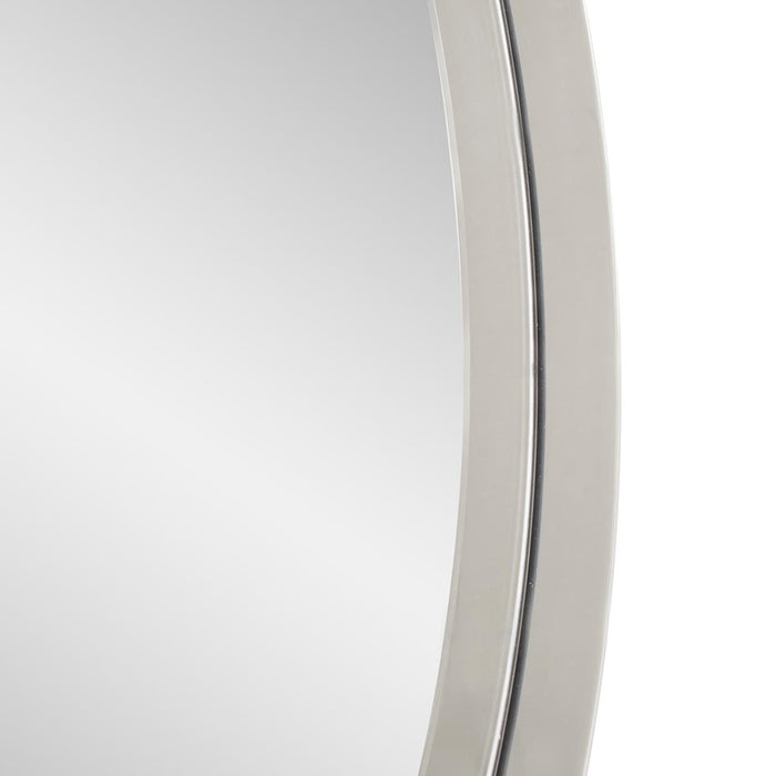 Howard Elliott Steele Polished Silver Round Mirror