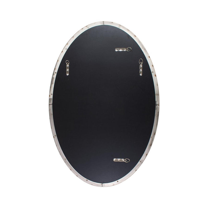 Howard Elliott Steele Oval Mirror, Steel