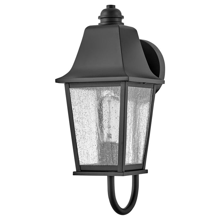 Hinkley Lighting Kingston 1Lt Outdoor Wall Mount, Black/Clear Seedy