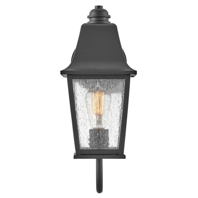 Hinkley Lighting Kingston 1Lt Outdoor Wall Mount, Black/Clear Seedy